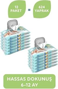 Hassas Dokunuş Islak Mendil 12*52 Yaprak