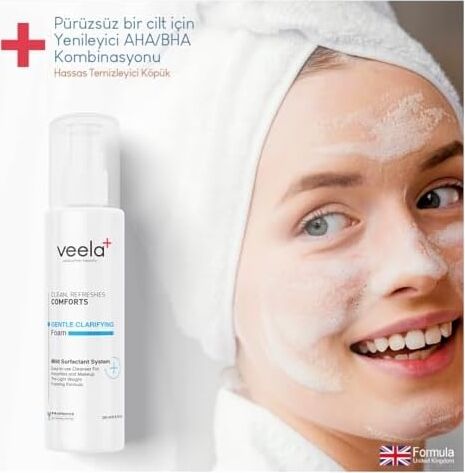 Veela Pürüzsüzleştirici, Yenileyici Yüz Köpüğü – Gentle Clarifying Foam | Aha/bha | Kurutmayan Formül
