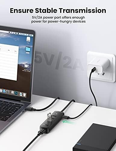 USB Hub USB Splitter 3.0 Ultra Ince 4 Bağlantı Noktalı USB Adaptörü.