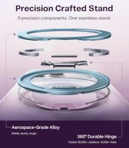 Torras O3 Air iPhone 17 Pro Uyumlu Kılıf, 360° Manyetik Standlı, Magsafe Uyumlu, Askeri Düzey Darbe Korumalı, Ince ve Şık Telefon Kılıfı