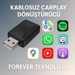 Kablosuz Carplay & Android Auto Adaptörü - Apple ve Android Cihazlar Için Evrensel Wireless Carplay Çevirici