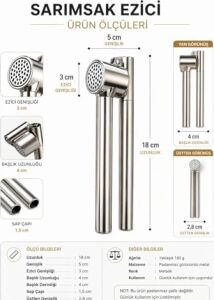 Pratik Metal Sarımsak Ezici Ergonomik Saplı Güçlü Sıkım Kolay Temizlenir Dayanıklı Mutfak Tipi Sarımsak Presi Sarımsak Öğütücü Ezme Aparatı Ev ve Profesyonel Kullanıma Uygun