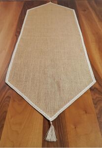 Dantel Kenarlı Jüt Runner 40X150