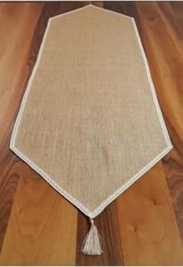 Dantel Kenarlı Jüt Runner 40X150