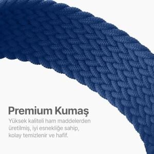 22MM ile Uyumlu Saatler Için Solo Loop 46MM Yumuşak Kumaş Kordon  Watch (Gt6 Pro/gt6/gt5 Pro/gt5/gt4/watch 4 Pro/gt3/gt3 Pro/gt2/gt2 Pro) (Mavi)