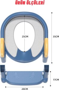 Mavi Merdivenli Çocuk Klozet Tuvalet Eğitimi Aparatı