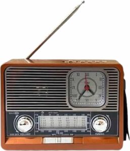 Vintage Nostaljik Radyo Aux USB Sd Kart Girişli Şarjlı Bluetooth Bağlantılı