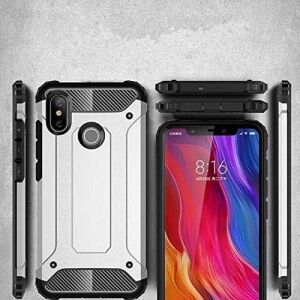 Xiaomi Mi 8 Se ile Uyumlu Çift Katman Koruyucu Crash Military Tank Kılıf - Kırmızı