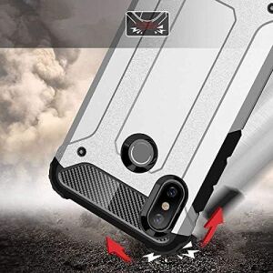 Xiaomi Mi 8 Se ile Uyumlu Çift Katman Koruyucu Crash Military Tank Kılıf - Kırmızı