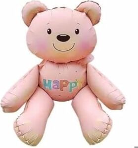 Oturan Ayi Folyo Balon 77 * 70, Pembe