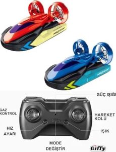 Oyuncak Uzaktan Kumandalı Şarjlı Suda ve Karada Giden Bot Tekne Alligator, Hem Suda Hem De Karada Gitme Özellikli, Kırmızı ve Mavi Renk Seçenekli, Rc Araç Tekne Bot, Havuz Göl Oyuncağı (Kırmızı)