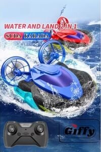 Oyuncak Uzaktan Kumandalı Şarjlı Suda ve Karada Giden Bot Tekne Alligator, Hem Suda Hem De Karada Gitme Özellikli, Kırmızı ve Mavi Renk Seçenekli, Rc Araç Tekne Bot, Havuz Göl Oyuncağı (Kırmızı)