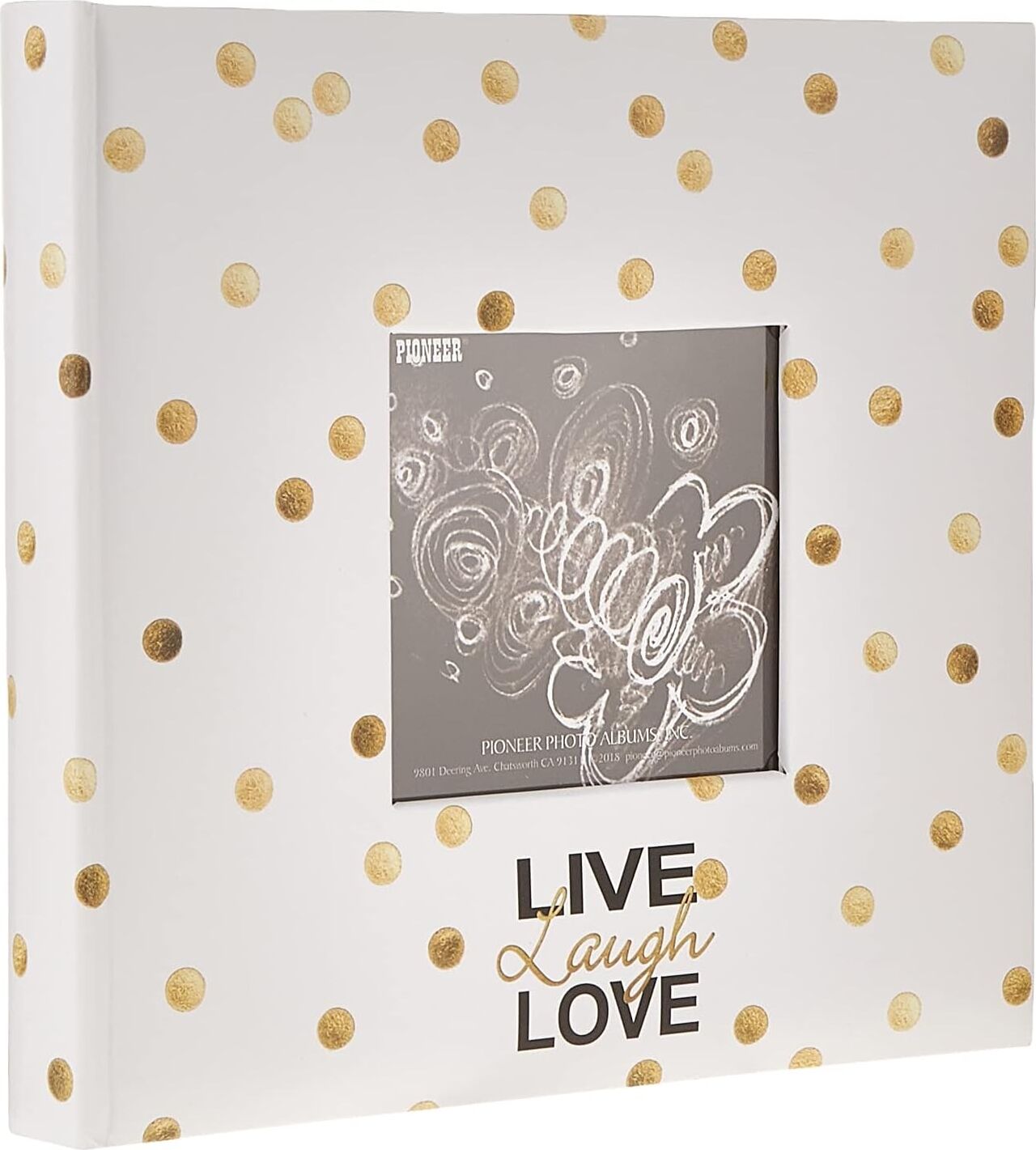 Photo Albums EV-246/L Golden Dots Live Laugh Love 200 Pkt 4x6 Photo Album Fotoalbum Papier Pocket