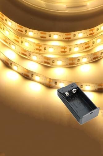 Günışığı Renk Pil ile Çalışan Şerit LED 2 Metre Pilli Şerit LED (Pil Dahil)