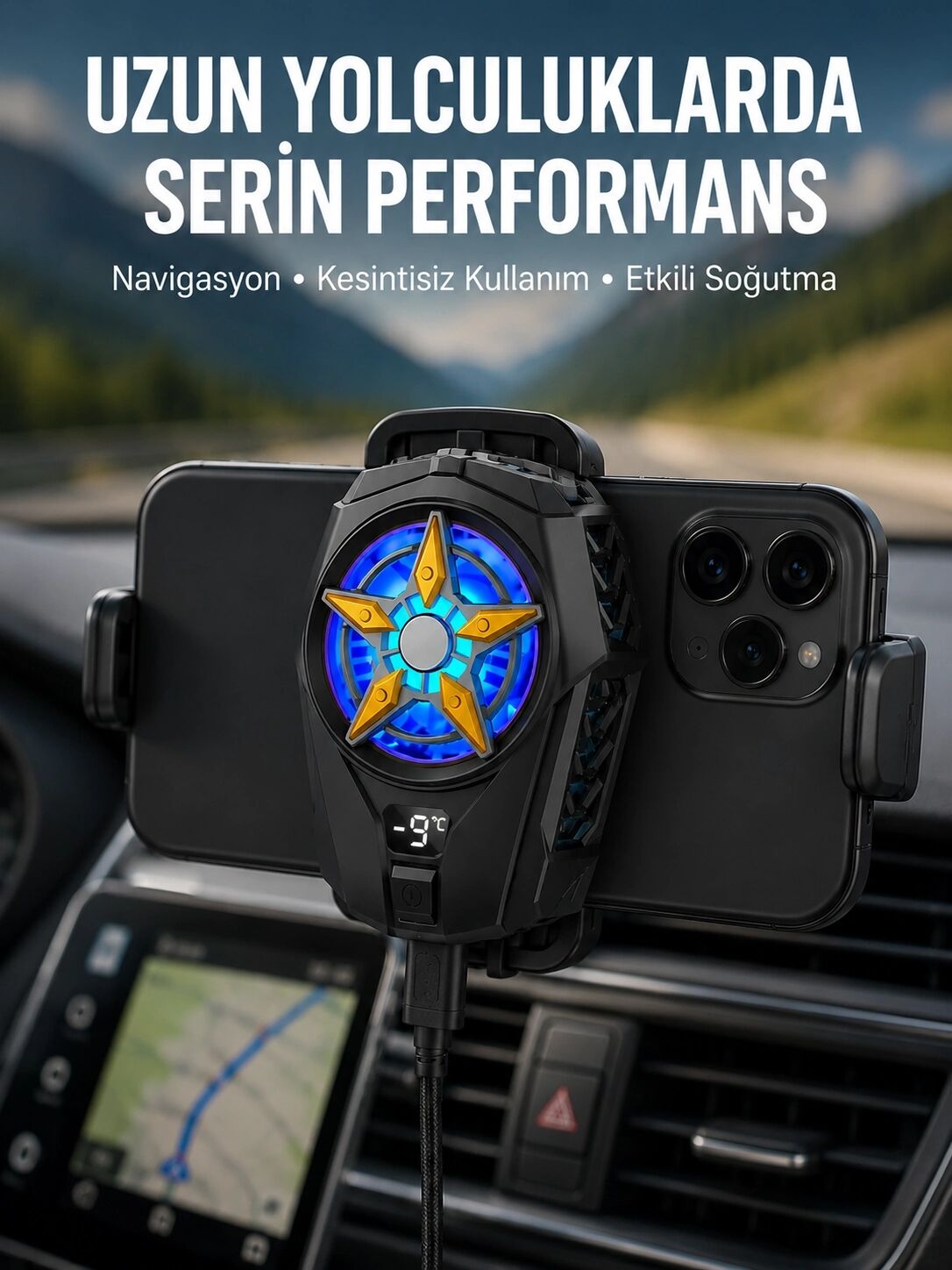 Mobil Cihaz Soğutma Radyatörü – Metal+Abs, Type-C Kablolu Yeni Nesil