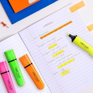Marking Flat Higlighter Fosforlu Kalem 12'li Kutu, Yeşil Fosforlu Kalem, Su Bazlı, Hızlı Kuruyan Mürekkep
