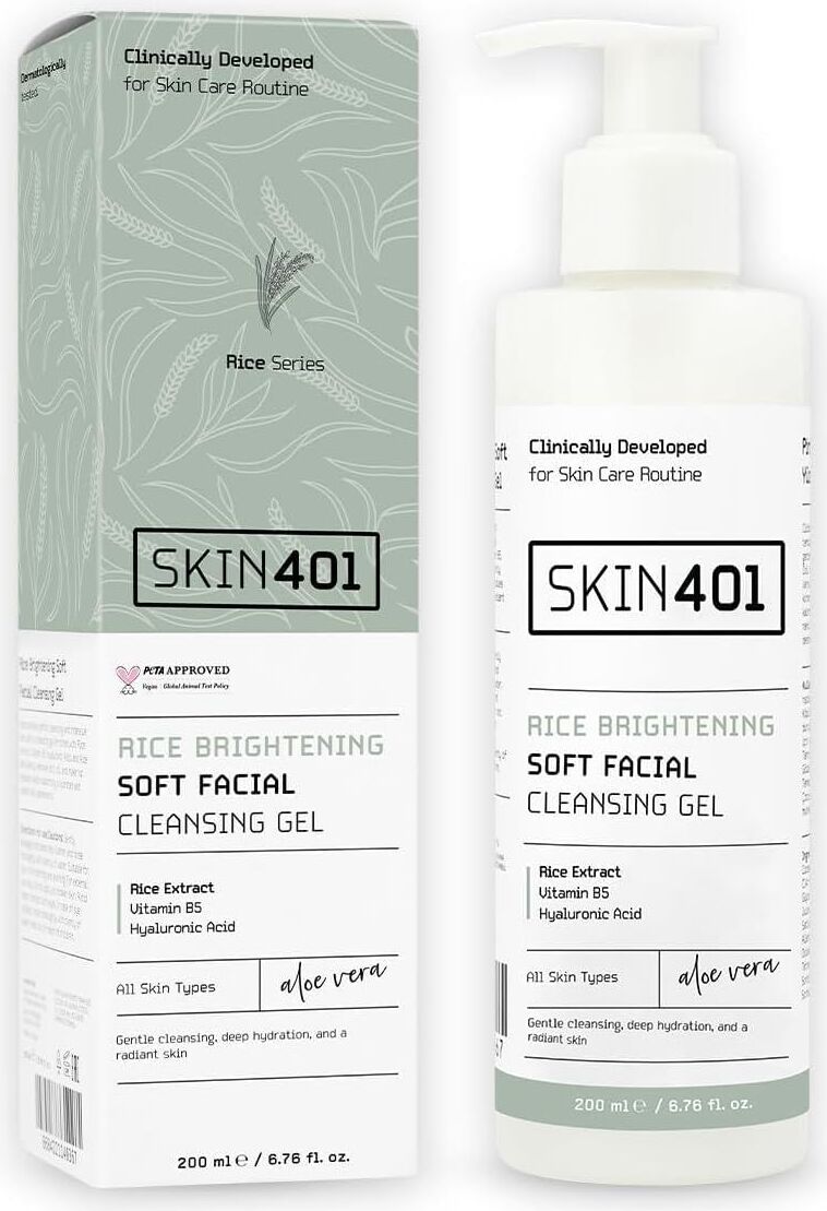 SKIN401 Pirinç Özlü Aydınlatıcı Yüz Temizleme Jeli 200ML