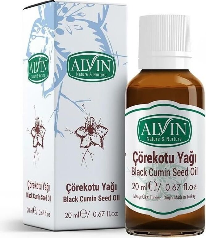 Alvin Çörekotu Yağı, Soğuk Sıkım, Doğal, Yüksek Timokinon, 50 ml