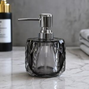 1 Adet Akrilik Sıvı Sabunluk (210 Ml) - 3 Farklı Renkli Kırılmaz Şeffaf Banyo ve Mutfak Düzenleyici Şık Losyon ve Sabun Pompası Organizer (Asorti)