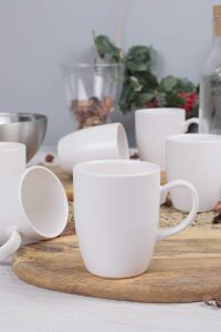 6 Adet 9 cm Mat Beyaz Bulut Kupa 022