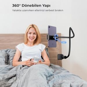 70 cm Akrobat Esnek Tablet ve Telefon Tutucu Stand Siyah