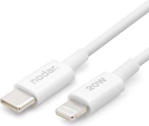 Nodar 20W Usb-C To Lightning Hızlı Şarj Kablosu 1 Metre Pd Veri Kablosu iPhone 14, 13, 12, 11, Pro, Max, iPad Uyumlu Sağlam ve Dayanıklı Tpu Yalıtım Yüksek Hızlı Veri Transferi Beyaz ND1151