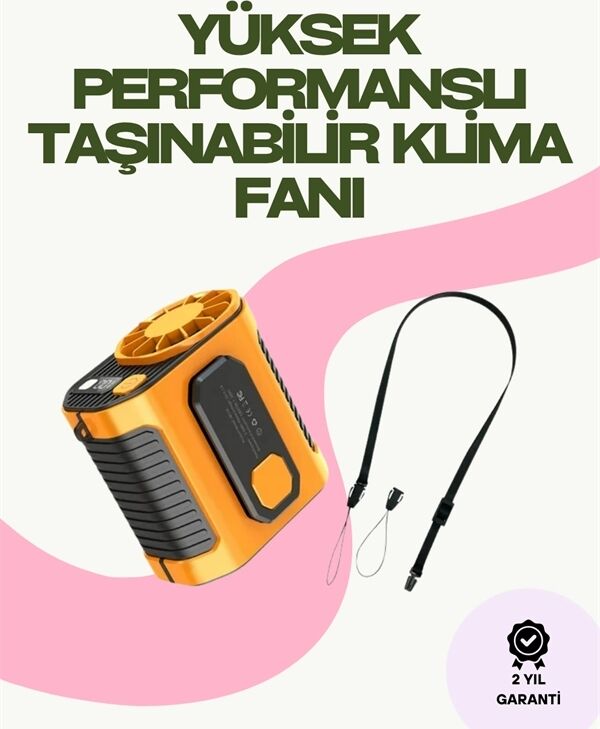 Dijital Göstergeli Turbo Taşınabilir Fan – USB Type-C, 3 Serinlik Modu