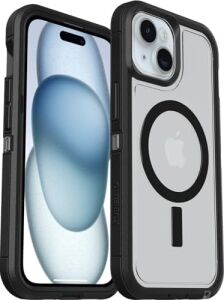 Defender Xt Iphone 15 / Iphone 14 / Iphone 13 Için Kılıf, Magsafe Özellikli, Darbeye Dayanıklı, Ultra Sağlam, Koruyucu Kılıf, 5x Askeri Standartlara Göre Test Edilmiştir, Şeffaf/siyah