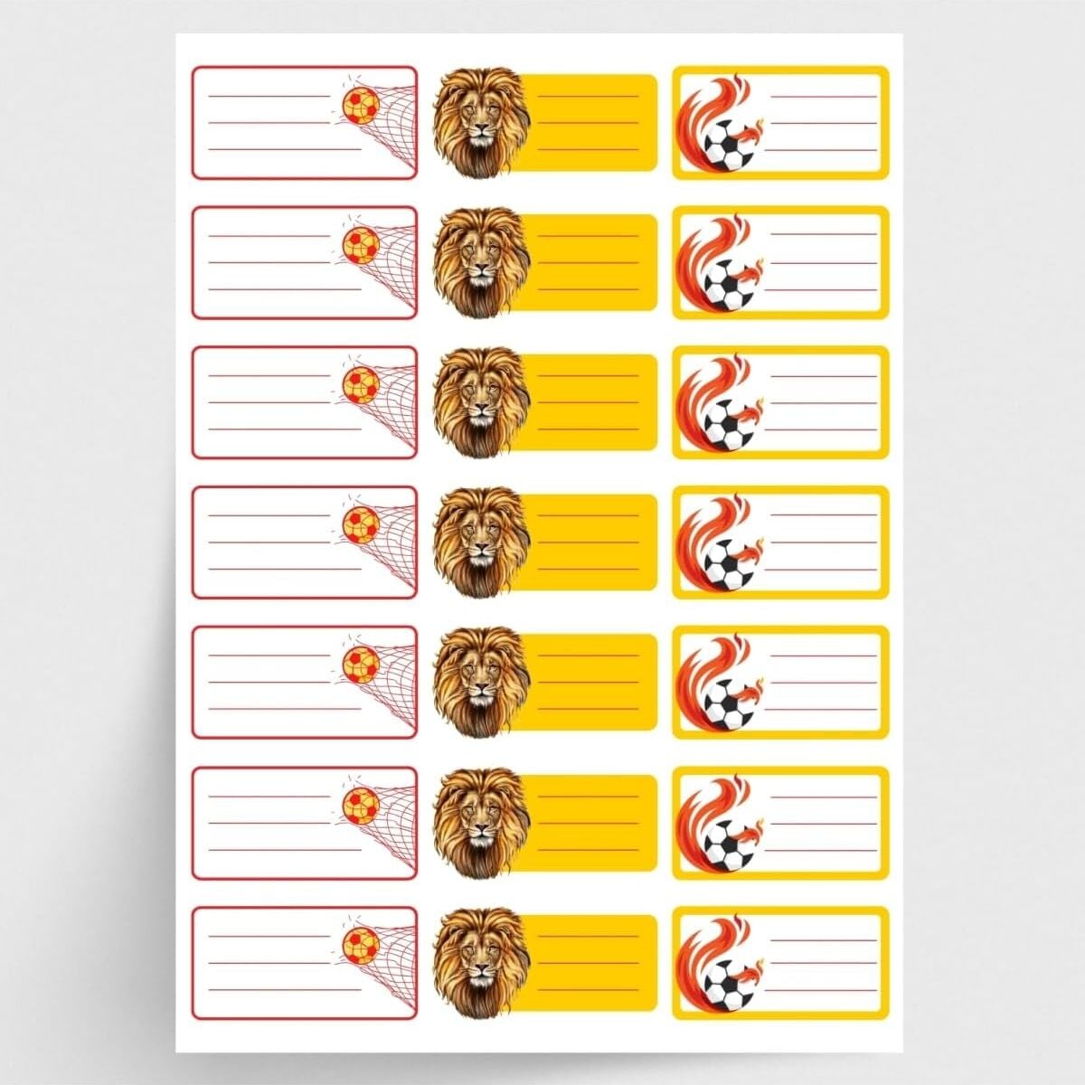 Sarı-Kırmızı Isimlik Okul Etiketi, Sticker Seti, 210 Adet