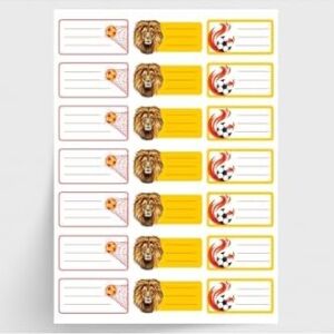 Sarı-Kırmızı Isimlik Okul Etiketi, Sticker Seti, 210 Adet