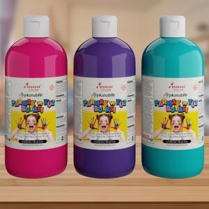 Mor, Fuşya, Turkuaz Parmak Boyası 3'lü Set 3X500 gr