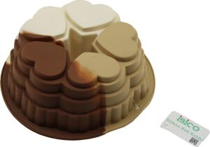 5 Dilim Kalp Tasarımlı Kek Kalıbı - Silikon - 9 cm Derinlik