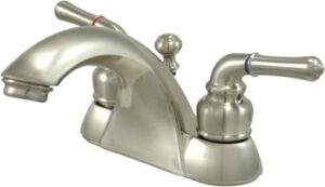 Brass KB2628 Napoli 4 Inç Centerset Lavabo Bataryası, Fırçalanmış Nikel