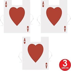 Beistle Kırmızı/beyaz, Casino Parti Malzemeleri, Cadılar Bayramı ve Tiyatro Kostümleri, Fantasy Magic Land Kostüm Aksesuarları 3 Parça Plastik Kart Takım Yelekler