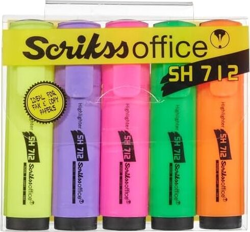 Office SH712 Fosforlu Kalem 5'li Blister Paket Karışık Renk