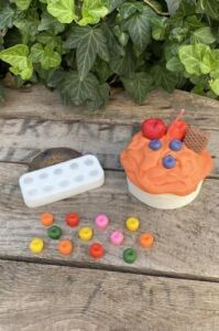 Yaban Mersini Onlu Mum Kalıbı (Silikon) (Küçük Süsleme Kalıbı) 1 Adet