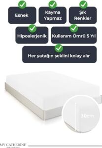 Lastikli & Hipoalerjenik ÇARŞAF%100 Pamuk Penye Kumaş Beyaz 120X200, Luxcarsaf