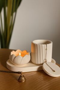 Lotus Form Dekoratif Set – Minimalist & Şık Tasarım (4 Parça)