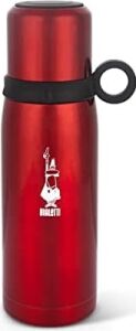 Bialetti - Termos - 460ML - Kırmızı Renk - Paslanmaz Çelik - Çift Katmanlı - 12 Saat Sıcak 24 Saat Soğuk Tutar - Bardaklı Kapak Özelliği