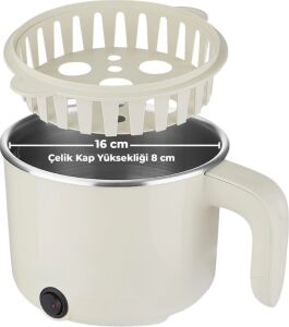 Çok Fonksiyonlu Elektrikli Pişirici 1 Litre Buharda Sebze Pişirme Özellikli