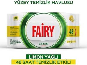 Çok Amaçlı Yüzey Temizlik Havlusu 100 Yaprak | Limon Yağlı | Beyaz Sirke & Karbonat | 48 Saat Temizlik Etkili | Iz Bırakmayan Formül