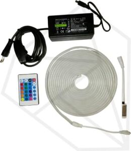 12V 5 Metre Rgb Neon LED Prize Tak Çalıştır Kumandalı Neon Esnek Neon Şerit LED