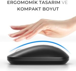 WS214 Kablosuz 1200DPI 3 Tuşlu Sağ ve Sol Elle Kullanıma Uygun 10M Kullanım Mesafesi Yüksek Hızlı Kaydırma Uzun Pil Ömrü Ios Uyumlu Kompakt Optik Izleme Mouse Turkuaz