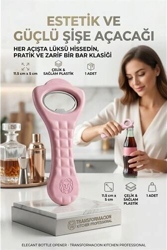 Pratik Şişe Açacağı | Ergonomik Barmen Tipi Sağlam Gazoz ve Içecek Açacağı 723196
