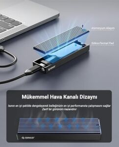 Usb3.1 Gen2 10GBPS M.2 Nvme SSD Disk Kutusu Alüminyum