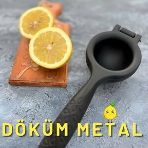 Döküm Limon Sıkacağı Siyah Metal Narenciye Sıkacağı - Manuel Limon Mandalina ve Portakal Sıkacağı - Limon Presi Büyük Boy Sıkacak - Metal El Limon Sıkacağı