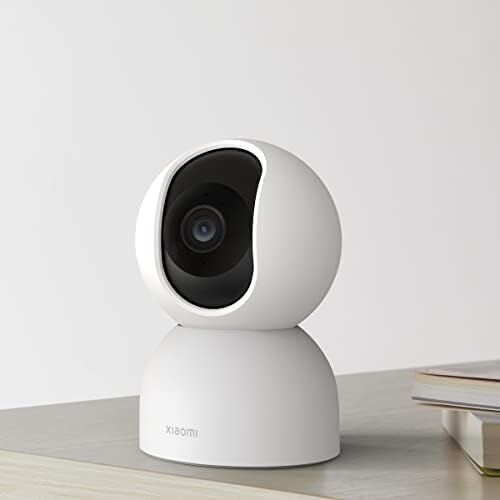 Akıllı Kamera C400, 1440P Wifi Kamera, Bebek Monitörü, Iç Mekan Kamerası, Evcil Hayvan Kamerası, Gece Görüşü, 360° Dönen Başlık, Beyaz
