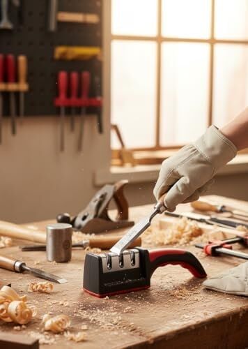 Mutfak Bıçakları Için Bıçak Bileyiciler - Paslanmaz Çelik 4'ü 1 Arada Mutfak Bıçağı Bileyici - 4 Aşamalı Bileme Yuvalarına Sahip Ergonomik ve Kullanımı Kolay Bıçak Bileme Kiti
