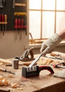 Mutfak Bıçakları Için Bıçak Bileyiciler - Paslanmaz Çelik 4'ü 1 Arada Mutfak Bıçağı Bileyici - 4 Aşamalı Bileme Yuvalarına Sahip Ergonomik ve Kullanımı Kolay Bıçak Bileme Kiti
