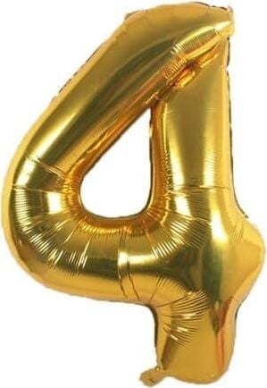 Folyo 4 Rakam Balon, Altın Sarısı